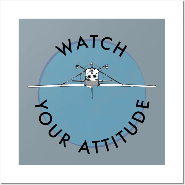 Watch Your Attitude - Inverted Cessna 172 Wall Art by Vidision Avgeek